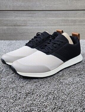 York Athletic The Henry Runner Mesh Trainer Sneakers Black & Cream NEW size 11
